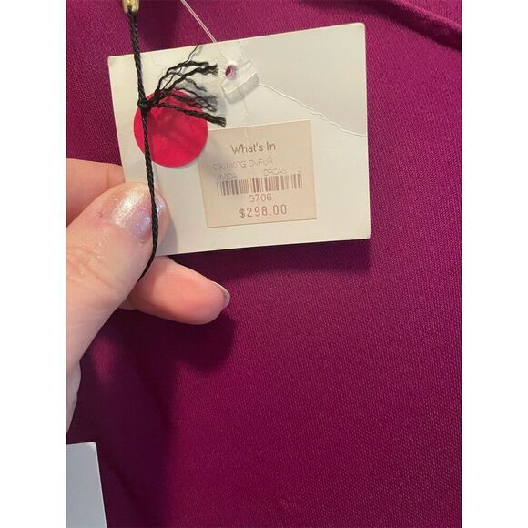 Diane von Furstenberg Women's Bell Sleeve Dress Size 2 Purple Knee Length - Picture 9 of 10